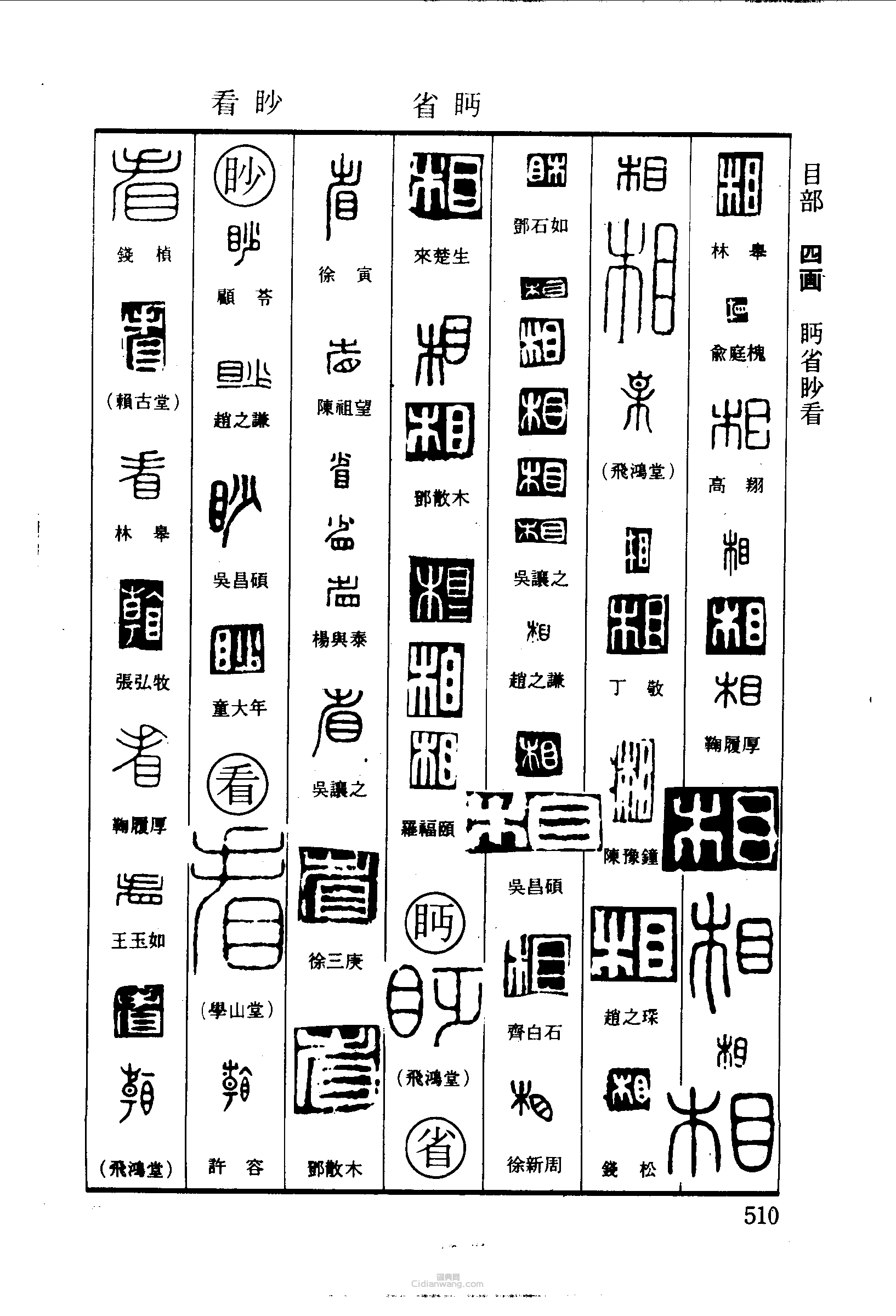 相眄眇看篆刻印章