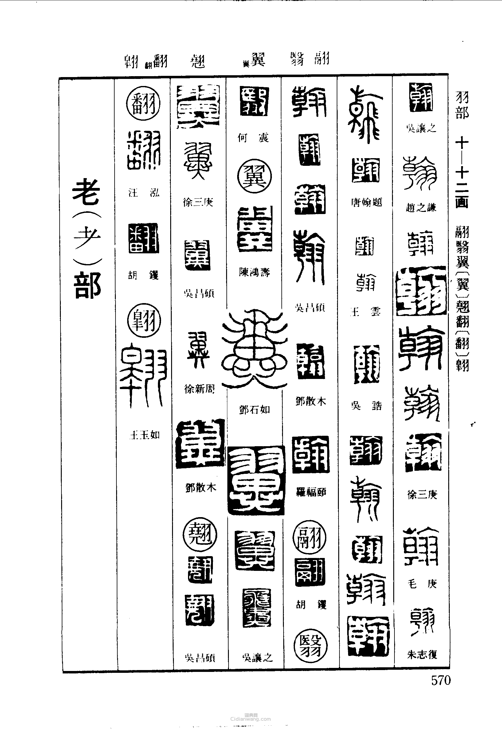 翰翮翼翻翶篆刻印章