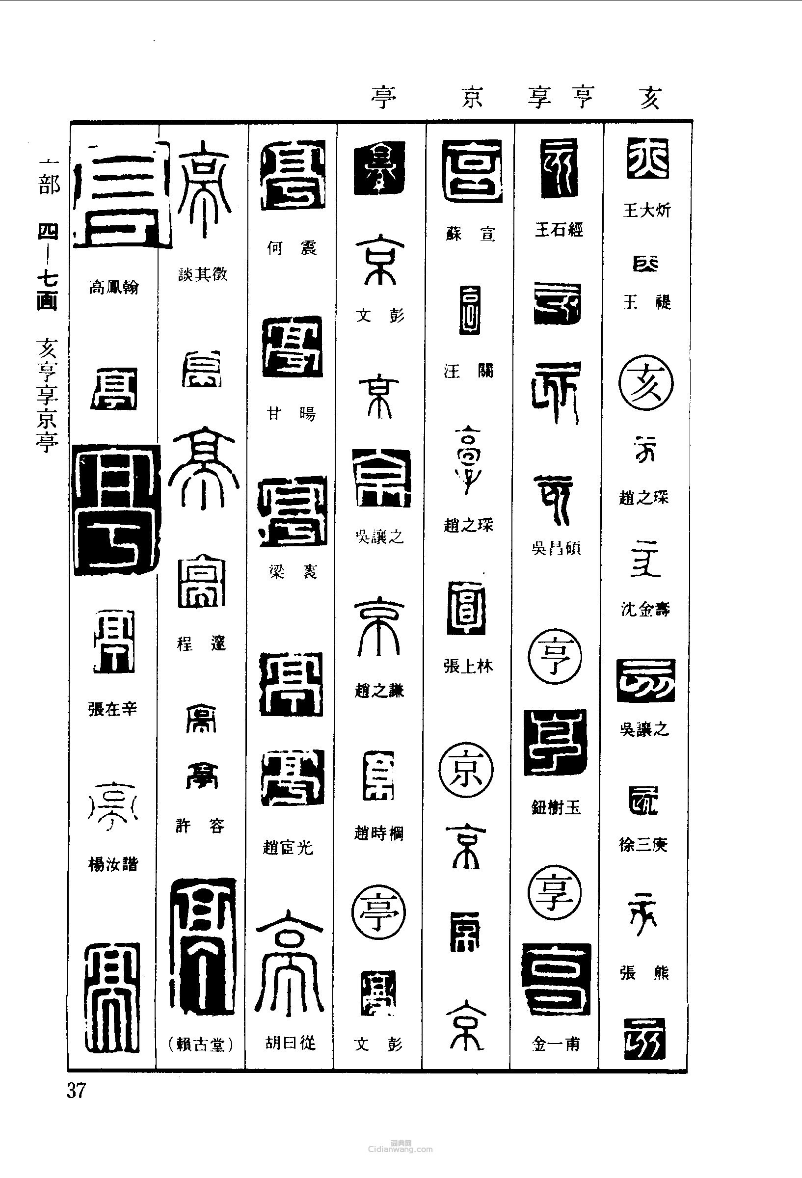 亥享亨亭京篆刻印章